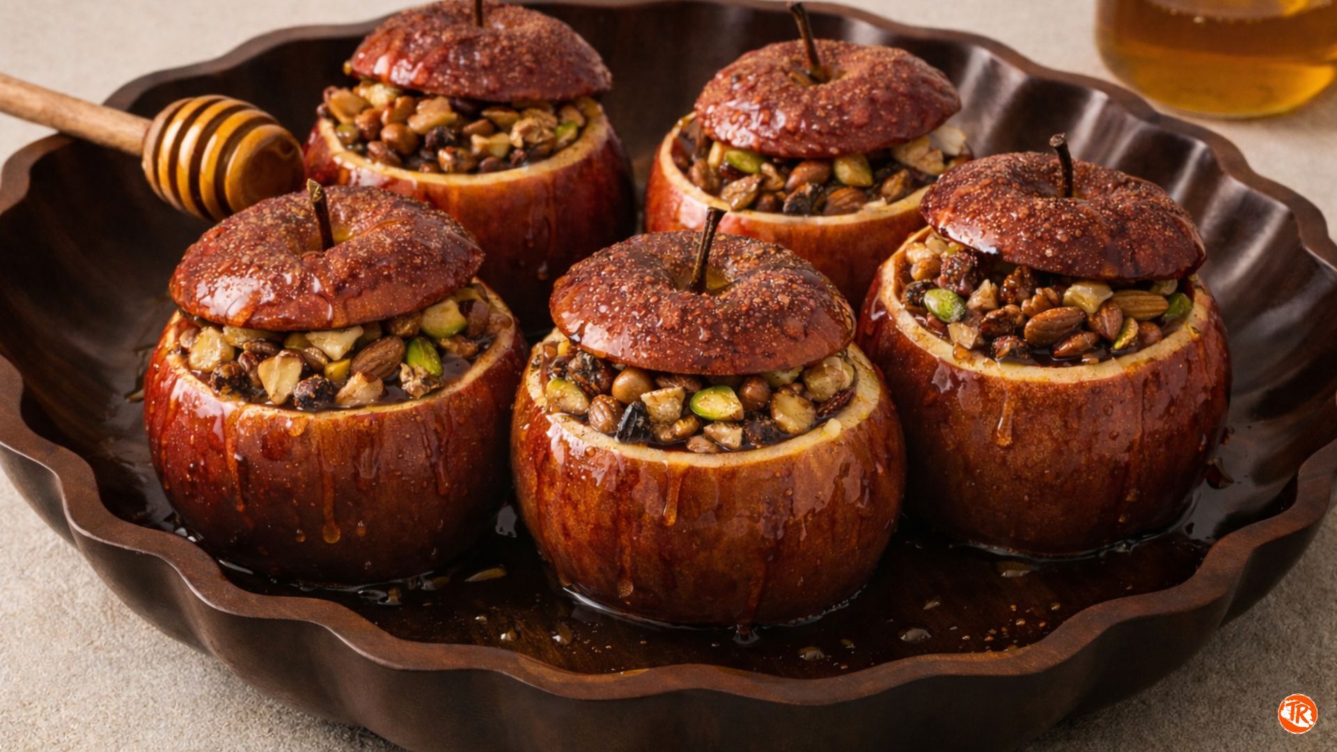 MANZANAS AL HORNO CON MIEL Y FRUTOS SECOS