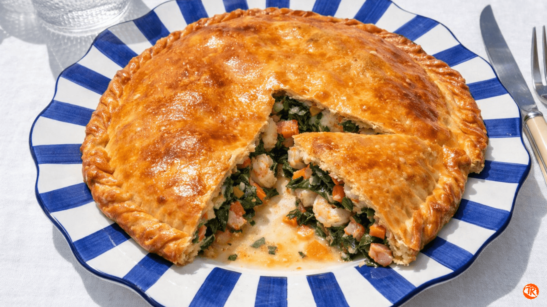 EMPANADA DE GAMBAS Y ESPINACAS