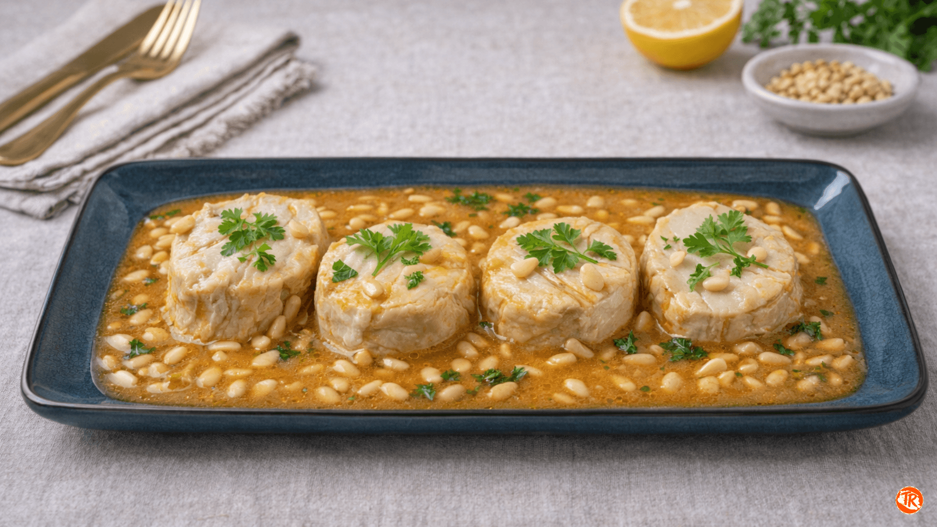 MERLUZA EN SALSA DE PIÑONES